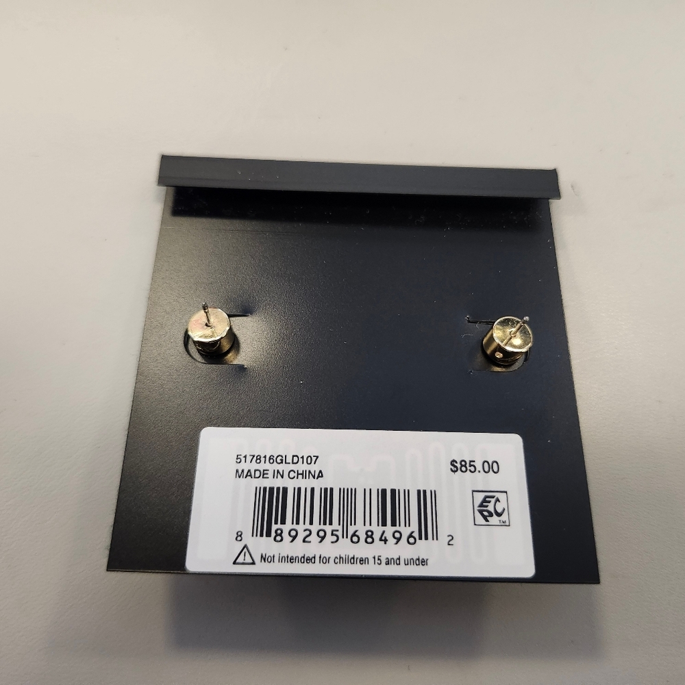 NWT Coach Gold-Tone Faux Stone Signature Cultivated Pearl Orb Drop Earri… - Picture 2 of 2